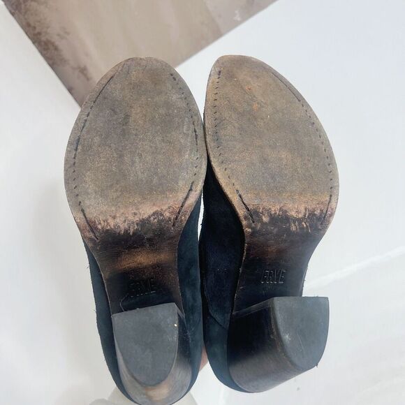 Frye Ilana Shootie Black Suede Bootie Ankle Boot Western Boho Size 10 - Picture 9 of 13